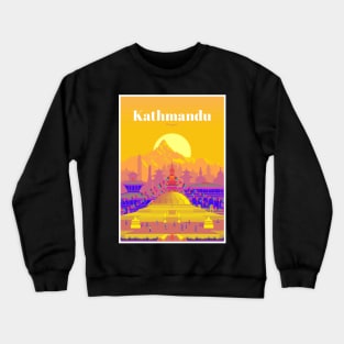 Kathmandu Nepal Vintage Travel and Tourism Advertising Print Crewneck Sweatshirt